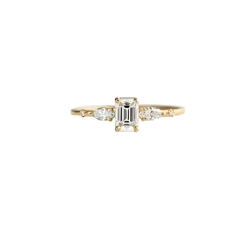 Crystal ring silver sterling