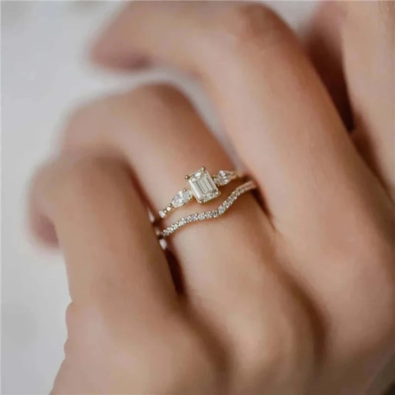 Crystal ring silver sterling
