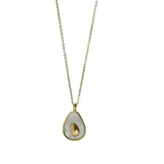 18K Gold Avocado Pendant Necklace 