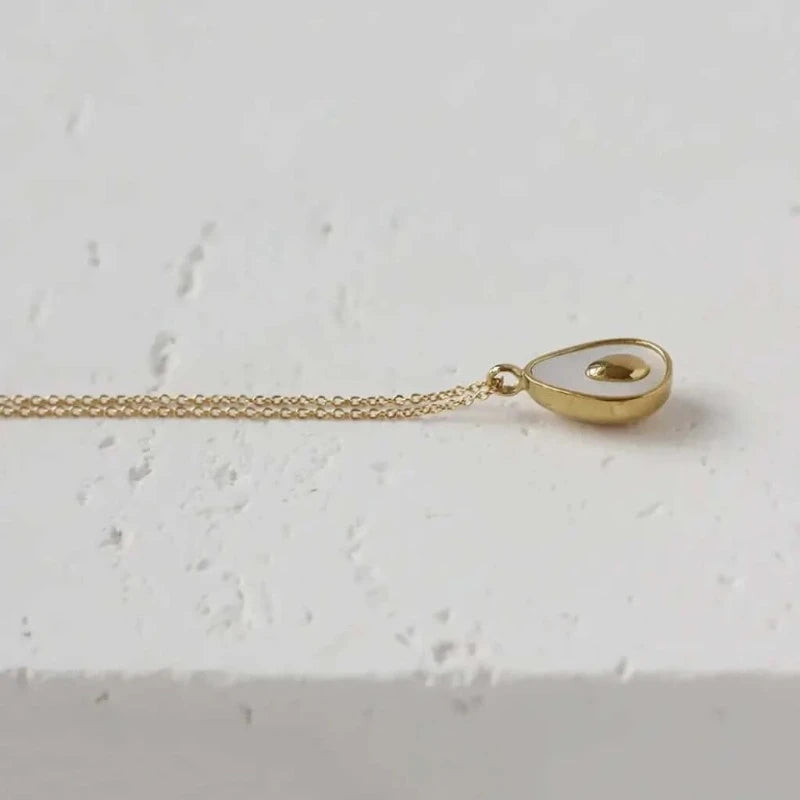 18K Gold Avocado Pendant Necklace