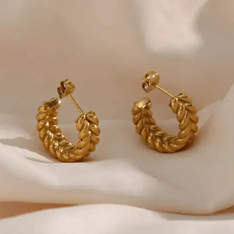 Golden Hoop Earrings for women - Ostenz