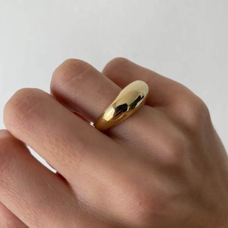 Chunky Gold dome ring for women