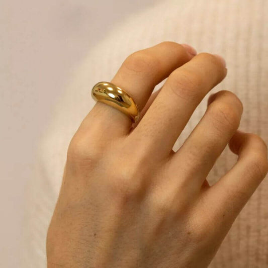 Chunky Gold dome ring for women