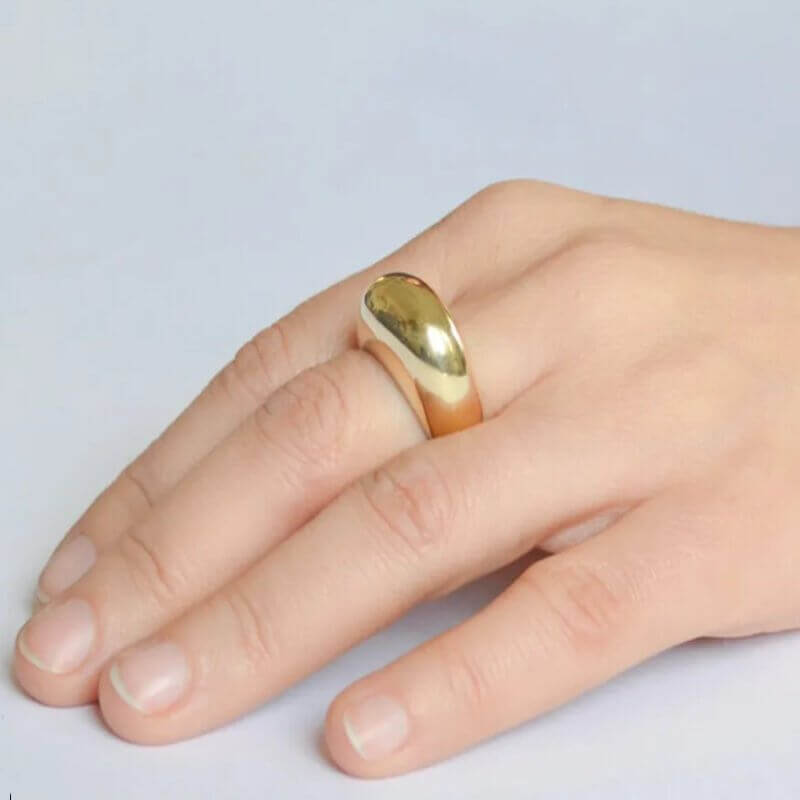 Chunky Gold dome ring for women