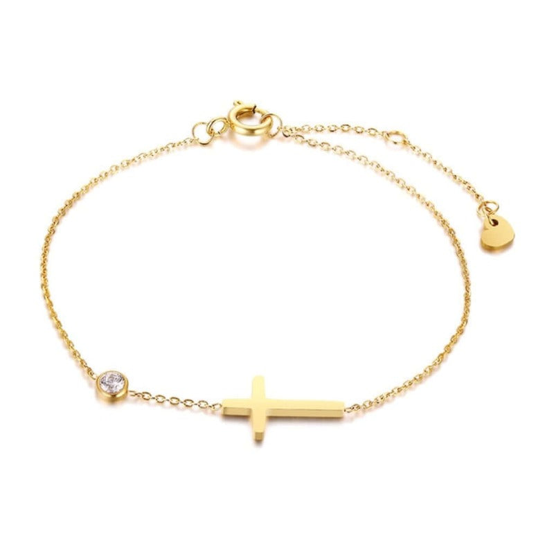 link cross chain bracelet - Gold Color