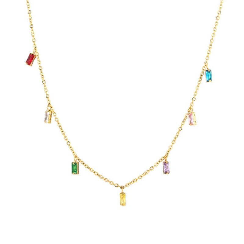 Multicolore zircon necklace