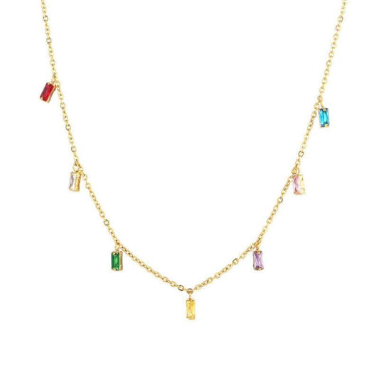 Multicolore zircon necklace