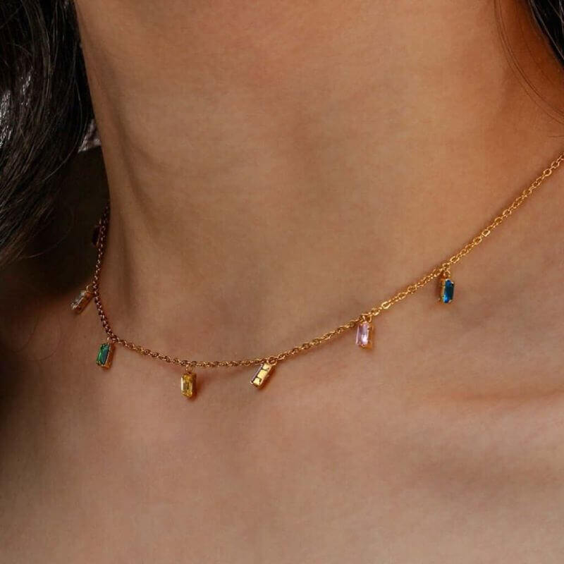 Multicolore zircon necklace