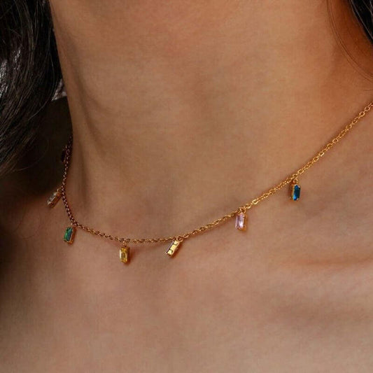 Multicolore zircon necklace