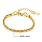 Gold plated twisted rope bracelet 4mm width