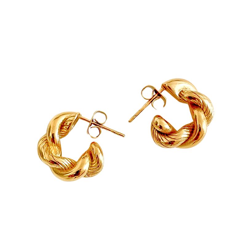 Twisted chunky round hoop earrings